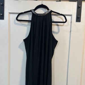 Elegant Black Halter Sleeveless Dress
